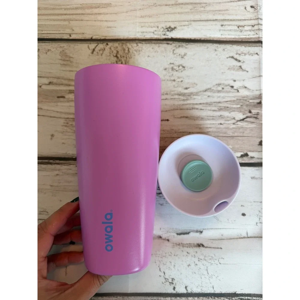 Owala SmoothSip 20oz Insulated Stainless Steel Coffee Tumbler Pink Purple Lid